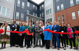 Group shot of dignitaries at Patuxent Commons ribbon cutting