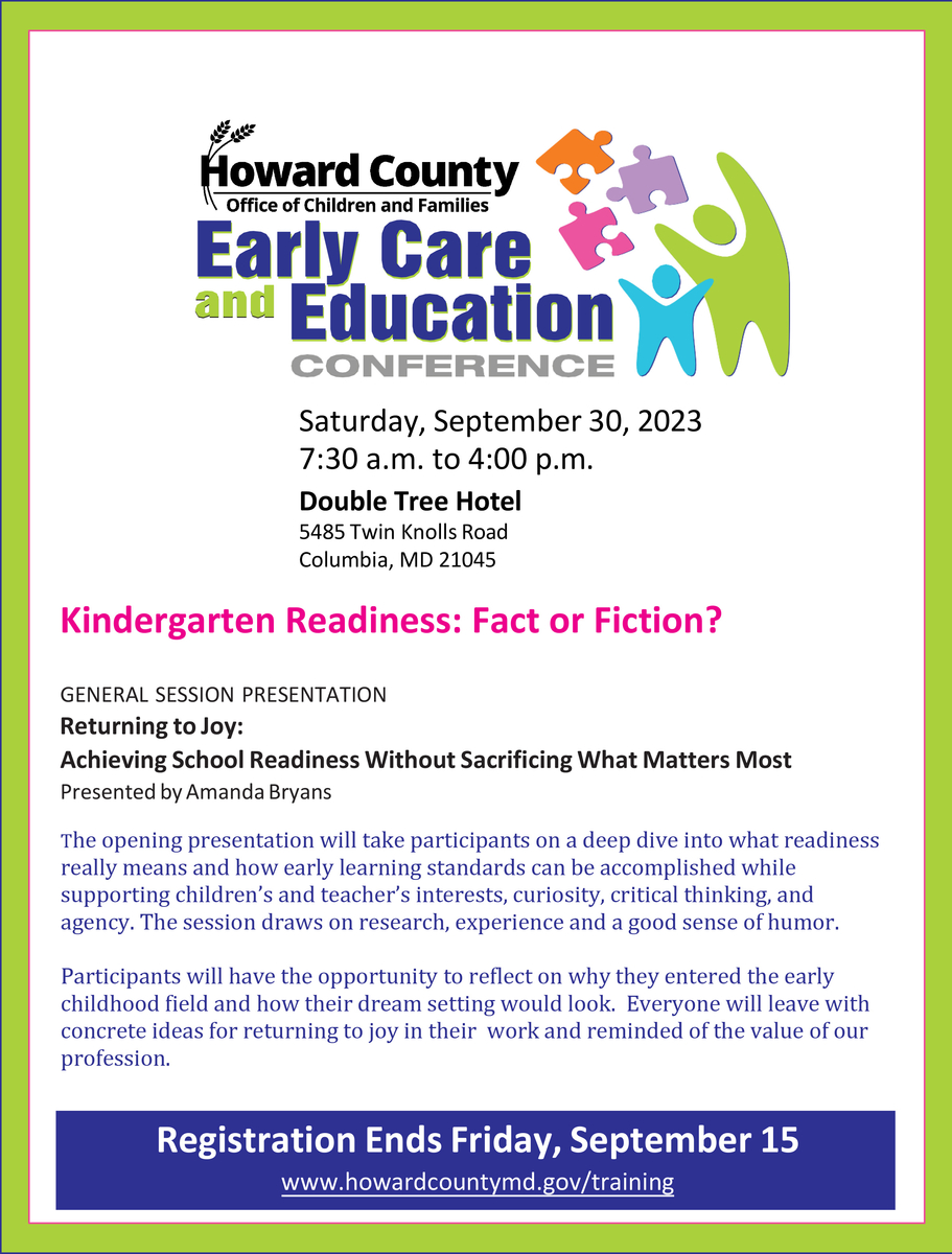 Early Care and Education Conference Howard County