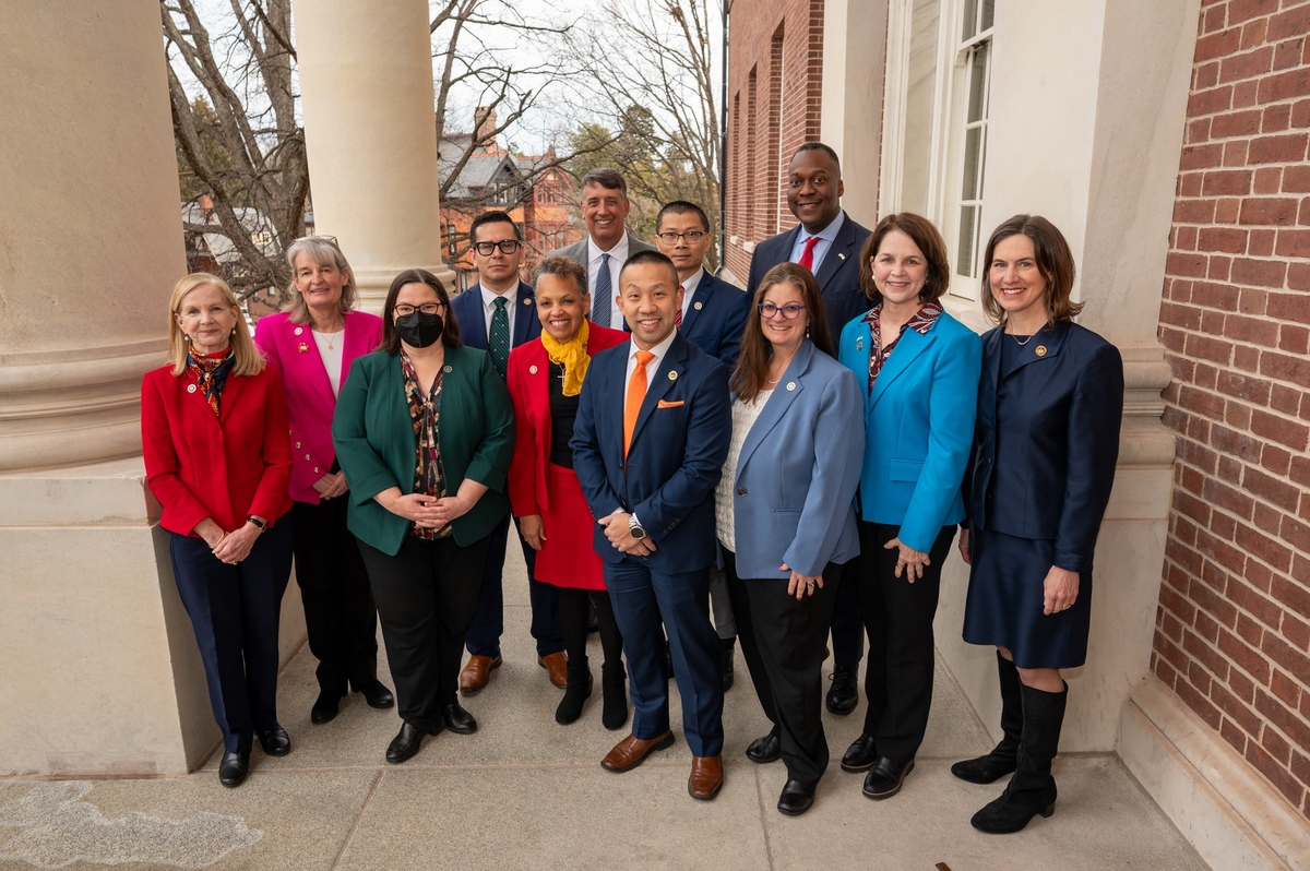 A photo of County Executive Calvin Bill with Howard County's members of the Maryland General Assembly.