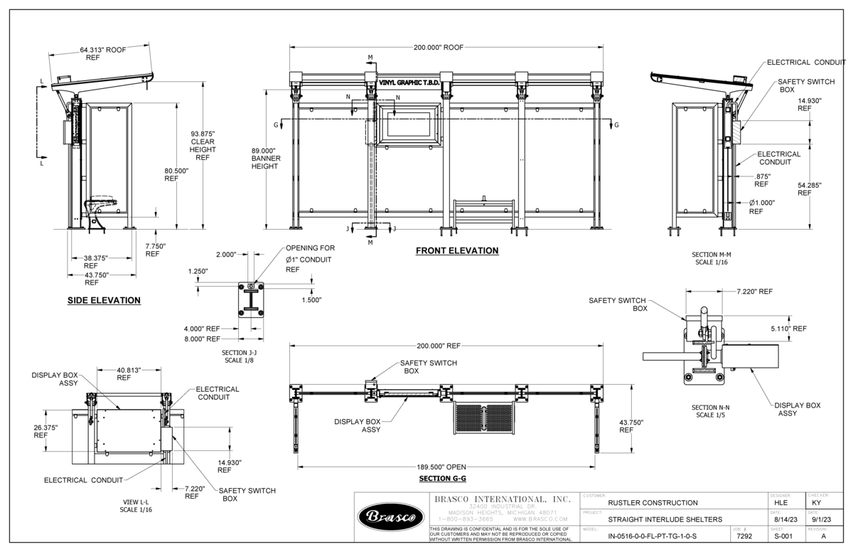 Page 2 of Schematic of Bus Shelter Design for Flash BRT Service Showing Multiple Angles