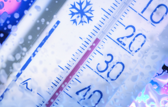 Partial thermometer with below zero temperatures