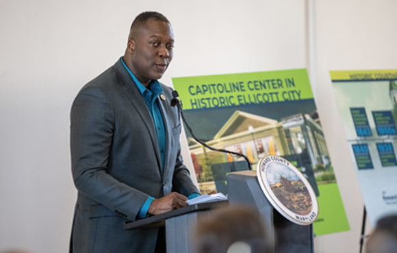 County Executive Ball offers remarks at Capitoline Center opening