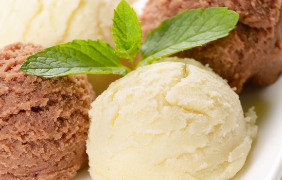 Scoops of ice cream for the ice cream social