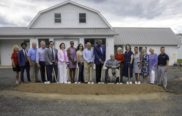 Officials shovel dirt at ceremonial groundbreaking of Charles C. Feaga Agricultural Center