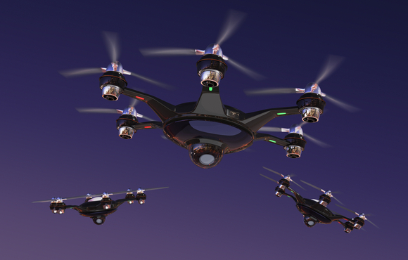 Drone flying 