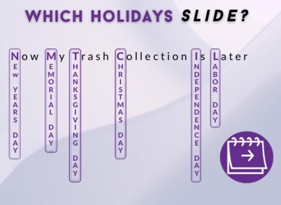 Holiday Trash & Recycling Schedule | Howard County Holiday Trash & Recycling Schedule | Howard County