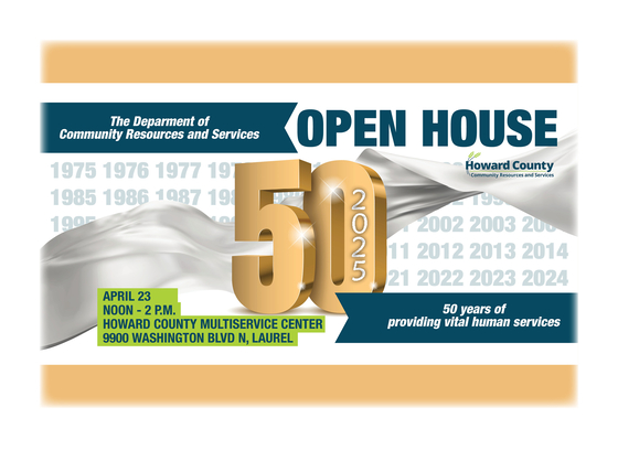 DCRS 50th anniversary celebration at the MultiService Center on April 23 from noon to 2 p.m.