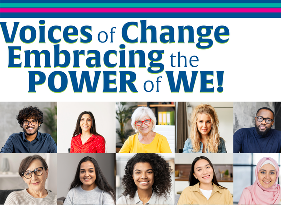 Voice for Change event flier cropped to show title and faces