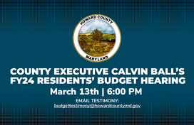 County Executive Calvin Balls Second Fiscal Year 2024 Residents' Budget Hearing