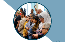 A group of individuals at a communal event