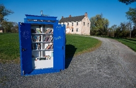 A replica of the blue British Police box TARDIS that was a time-travelling spaceship found in the British science fiction television series Doctor Who. Howard County's TARDIS serves as a traveling Little Free Library that is now featured near the white Clove Hill house at the County's Rockburn Branch Park West in Elkridge.