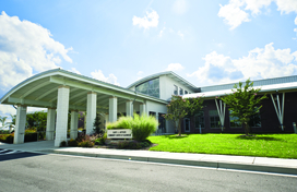 The front entrance to Gary J. Arthur Community Center