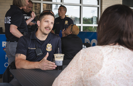 Officer talks to citizen