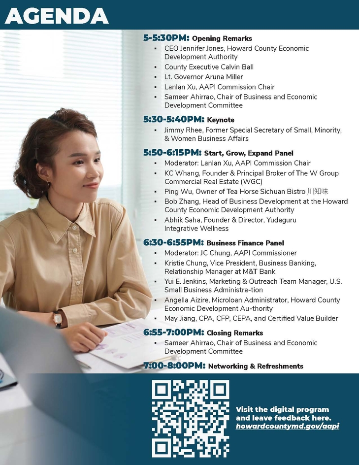 AAPI Business Summit Agenda, readable PDF link shared below.