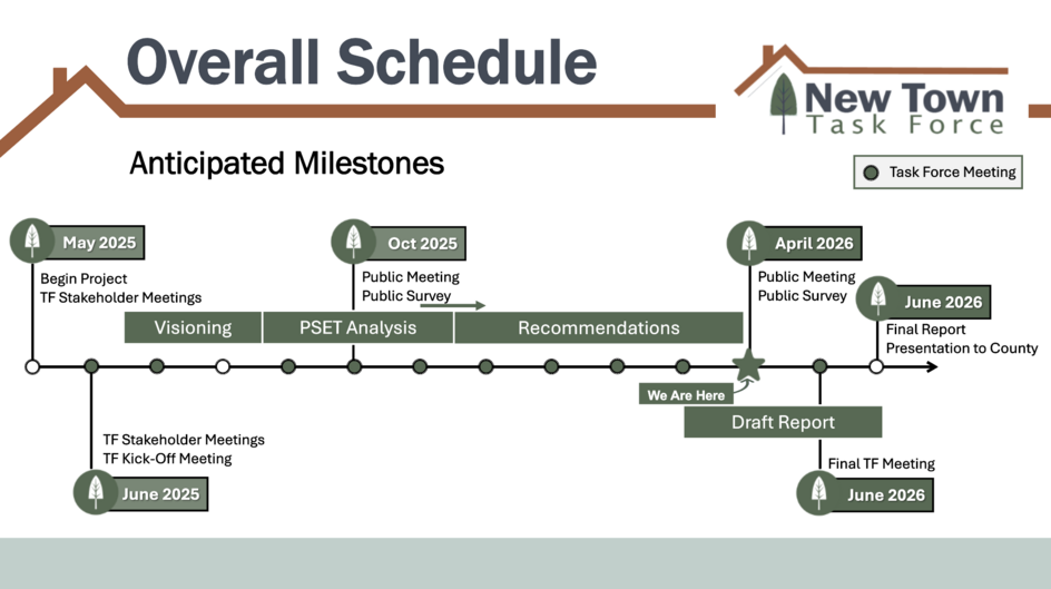 New Town Task Force Process Timeline