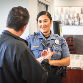 Officer speaking to a citizen