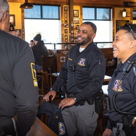 Officers talk to citizens
