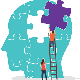 Logo of a brain with a puzzle piece and a man on a ladder to represent theWorld Elder Abuse Awareness event in Howard County on June 14.