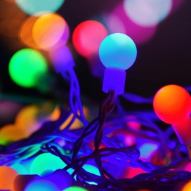 Neon colored christmas lights.
